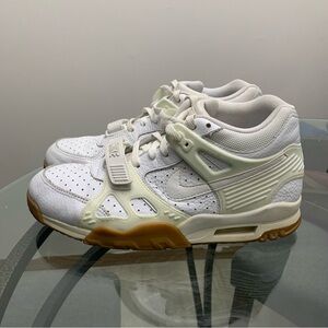 Nike Air Trainer 3 White and Cream Sneakers with gum bottoms men 10